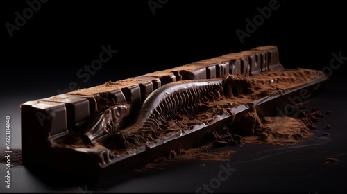 Sculptural chocolate bar with each piece design illustration picture AI generated art