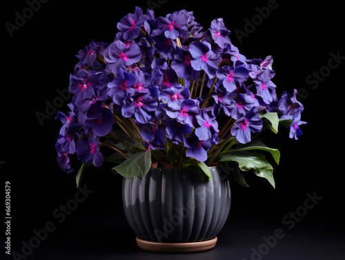 African Violet  Saintpaulia  Studio Shot Isolated on Clear Background  Generative AI