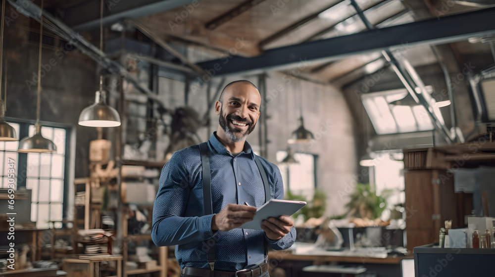 Young smiling face professional businessman in the office