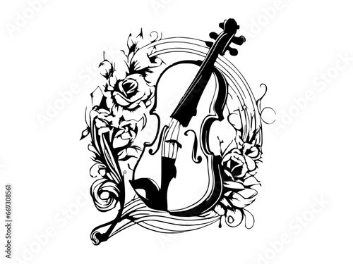 violin logo design illustration