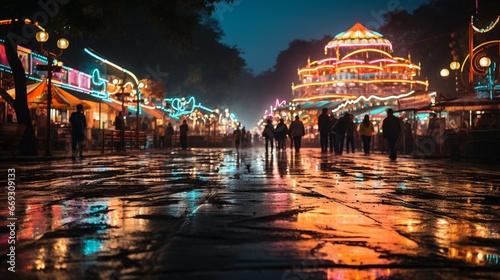 A bustling Diwali carnival