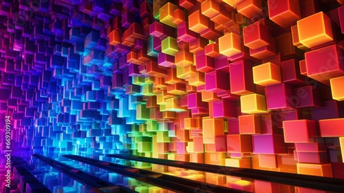 Tetris futuristic beautiful image Ai generated art