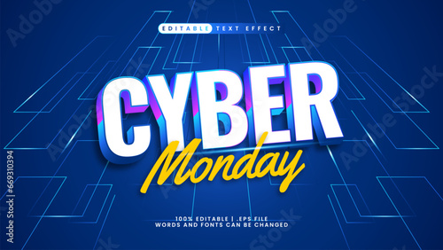 3d text effect cyber monday