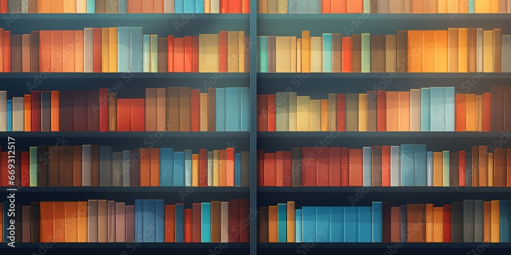 Abstract illustration of a bookcase full of books. Abstract illustration of a bookcase full of books.