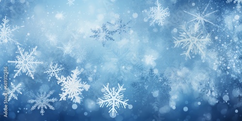 Abstract illustration of winter snowflakes. 