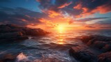 Beautiful sunrise over the sea. generative ai 