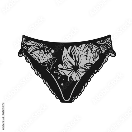 vector image of black panties motif