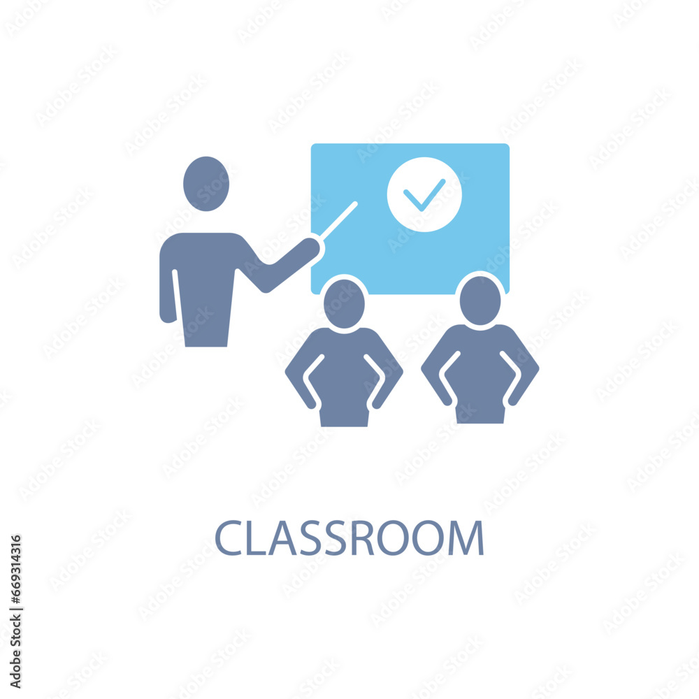 Classroom concept line icon. Simple element illustration.Classroom concept outline symbol design. Classroom concept line icon. Simple element illustration.Classroom concept outline symbol design.