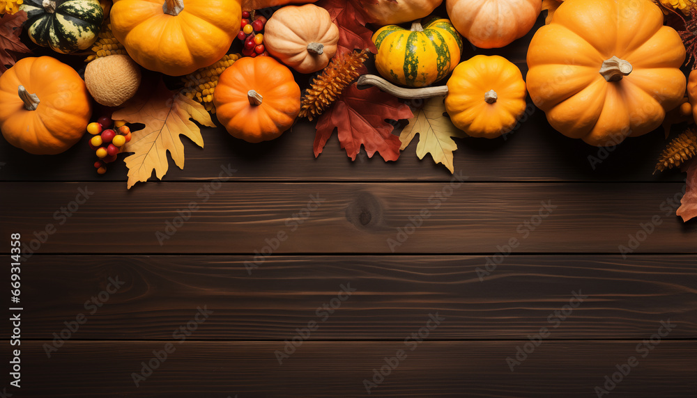 Thanksgiving day celebration background leaves and pumpkin Thanksgiving day celebration background leaves and pumpkin