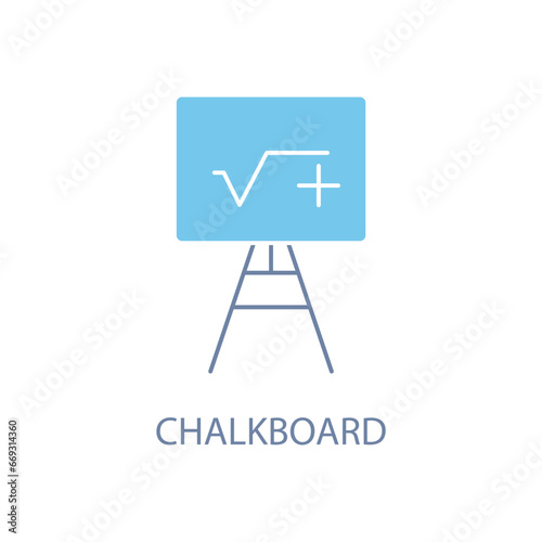 chalk board concept line icon. Simple element illustration.chalk board concept outline symbol design.
