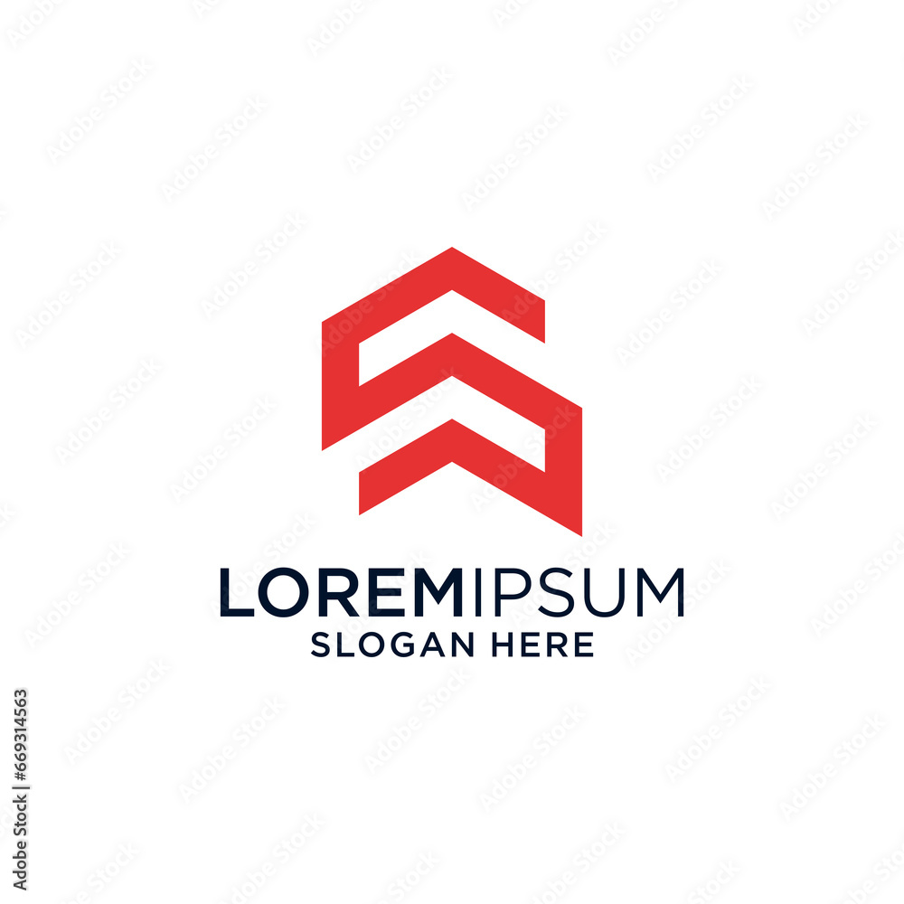 Logo of the letter S building, the concept of the letter logo 