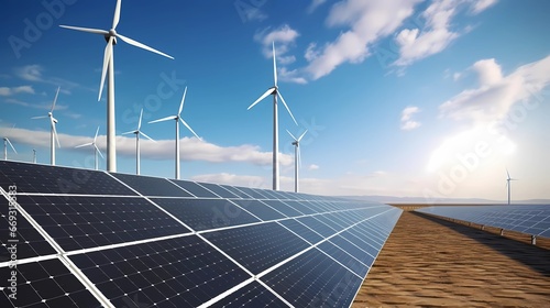 Renewable Energy: Wind Turbines and Solar Panels Generative AI