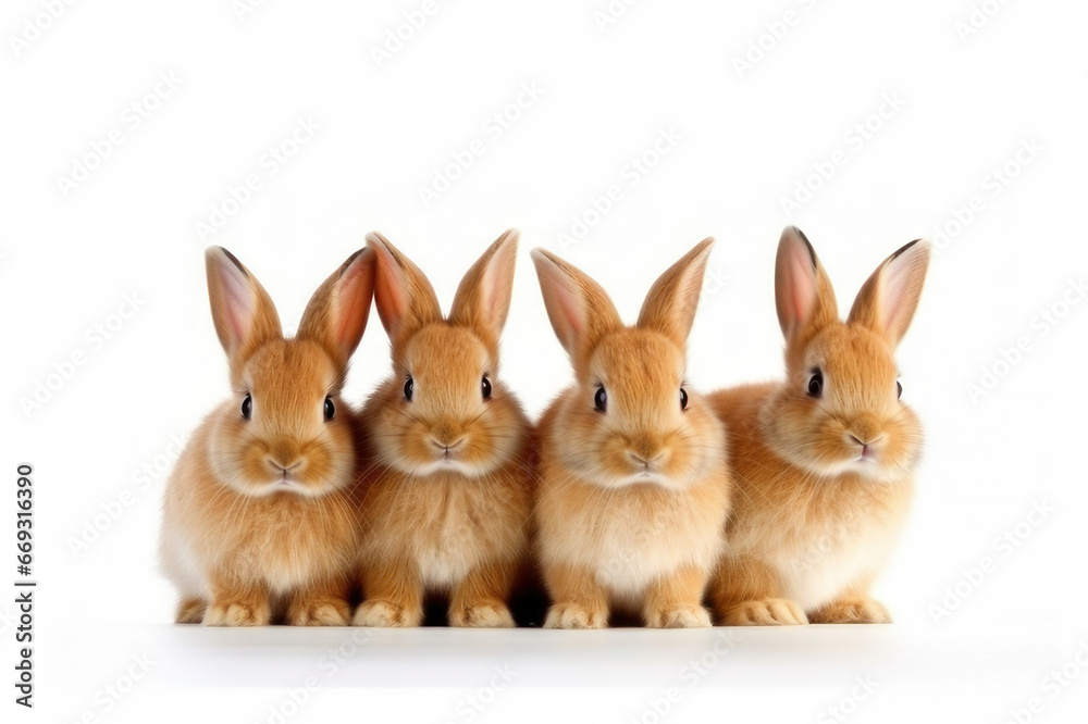Fototapeta premium rabbits isolated on white