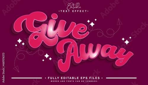 editable give away text effect.typhography logo