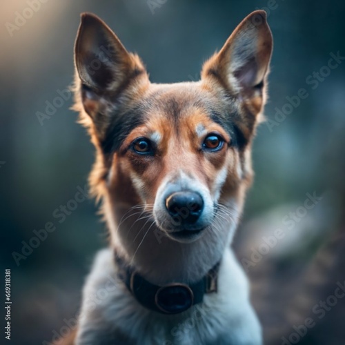 Enigmatic Canine Dark Fantasy Dog Portrait Dog in a pollo  photo  cinematic  dark fantasy  portrait photography  wildlife photography