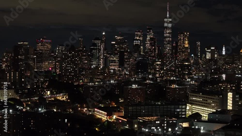 Wallpaper Mural Aerial view of New York City's Freedom Tower at night Torontodigital.ca