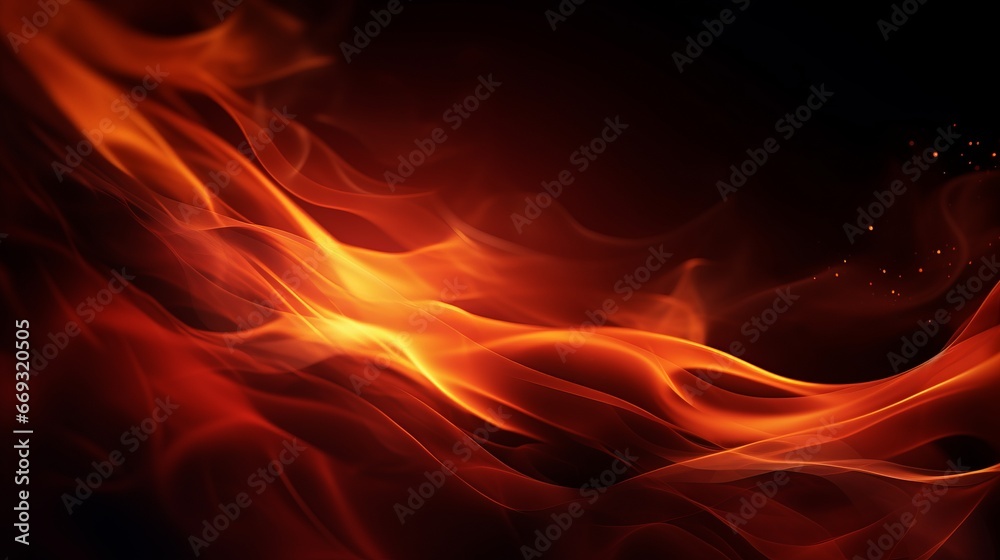 A close up of a red and yellow fire on a black background