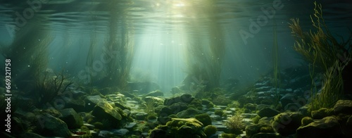 seaweed underwater ocean background banner © Ikhou
