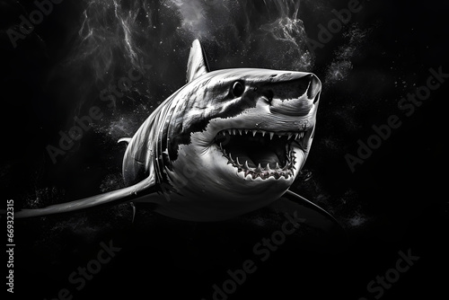 Shark in black and white