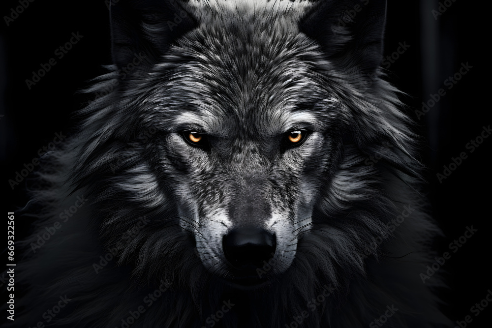 Wolf in black and white Wolf in black and white