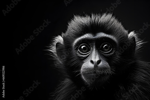 Monkey in black and white © juniorideia