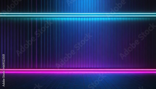 Wallpaper Mural abstract blue background with neon glowing lines Torontodigital.ca
