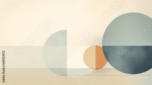 An abstract painting with circles and lines