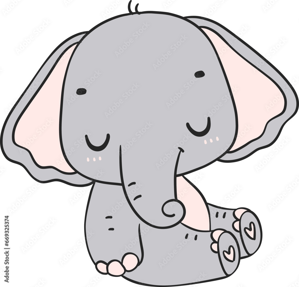 Baby Elephant Sleeping cartoon doodle Baby Elephant Sleeping cartoon doodle