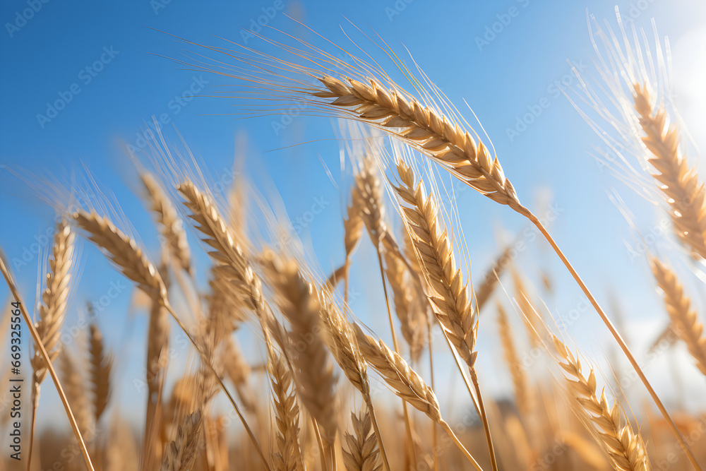 A minimalist composition of a golden wheat field in the spring, featuring the fresh and vibrant growth of the wheat under the soft sunlight. A minimalist composition of a golden wheat field in the spring, featuring the fresh and vibrant growth of the wheat under the soft sunlight.