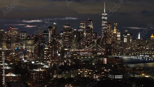 Wallpaper Mural Aerial view of Downtown Brooklyn and Lower Manhattan at night Torontodigital.ca