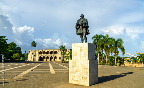 Statue of Frey Nicolas de Ovando in Santo Domingo in Dominican Republic photo