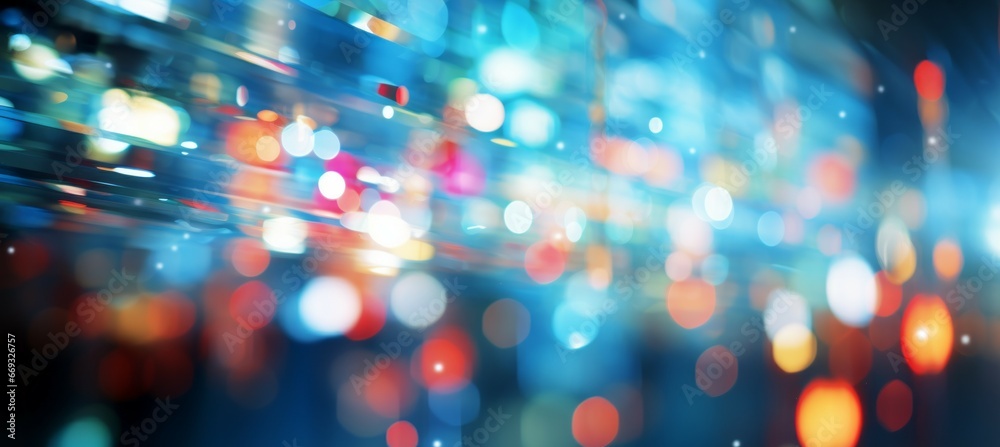 Defocused night light sparkle. Generative AI technology.
Defocused night light sparkle. Generative AI technology.