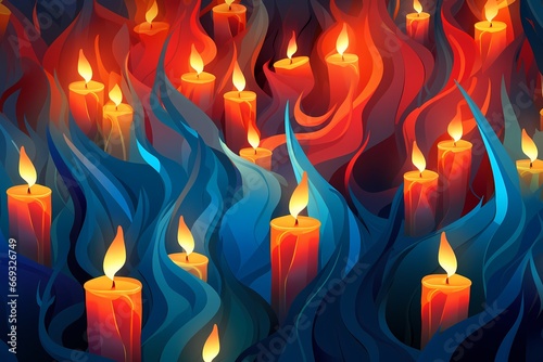 Modern Candle Flame Abstraction - Generative AI