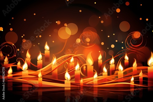 Elegant Burning Candles Abstract Graphics Background - Generative AI