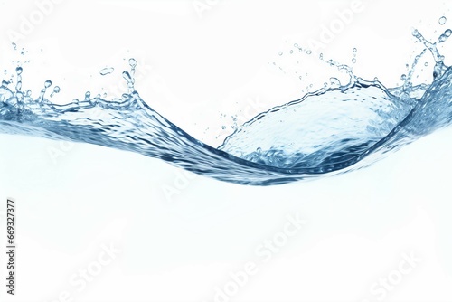 blue water splash isolated on white background, blue water splash wave, water drops and crown from splash of water. Generative AI