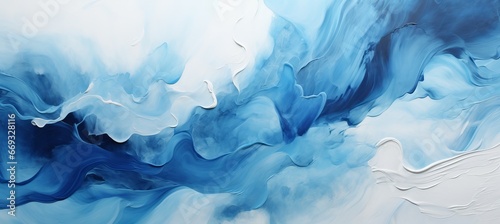 Abstract blue paint background. Generative AI technology. 