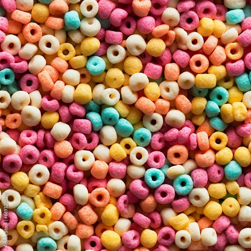 Detailed photograph of colorful cereals,seamless image photo