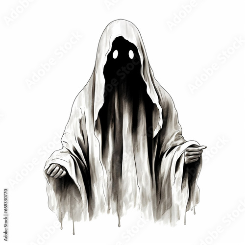 Halloween Ghost Drawing for Halloween Social Media Posts photo