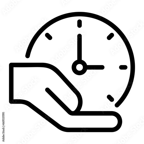 time management line icon