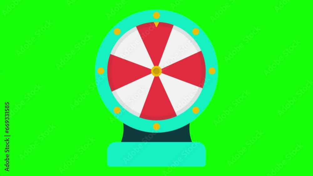 2D Animation of Prize Wheel On Green Screen Background 2D Animation of Prize Wheel On Green Screen Background