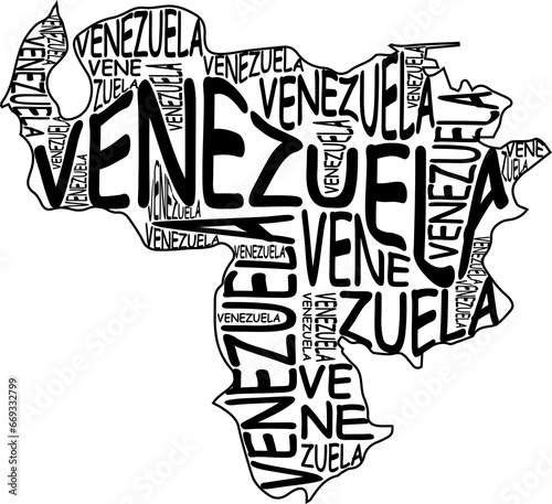 typographic map of venezuela photo
