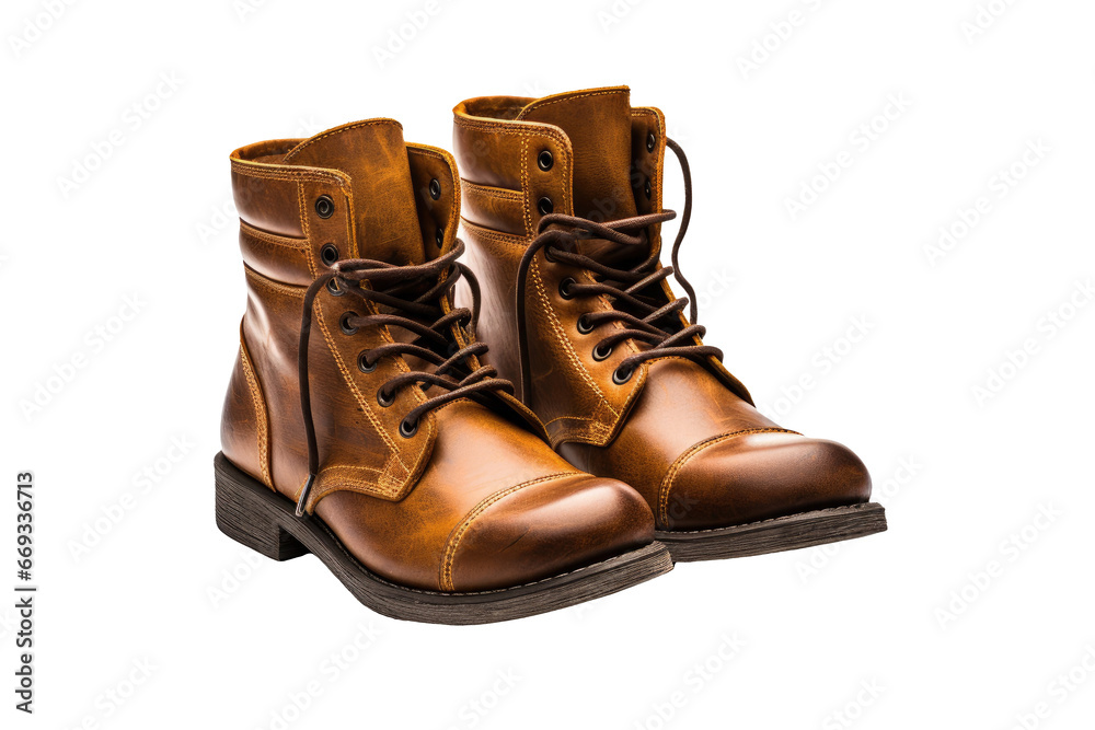 Retro Leather Boots Studio Shot