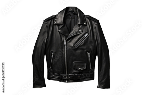 Black Leather Motorcycle Jacket Studio Shot