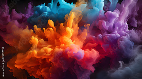 abstract colorful smoke nebula background