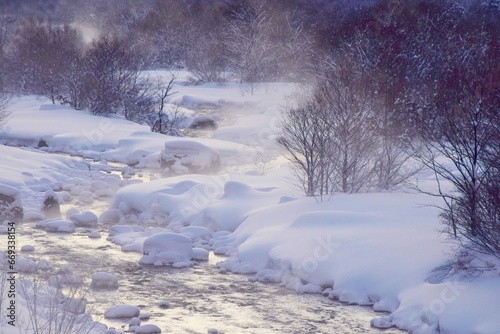 雪国の朝　冬の朝の風景  © sada