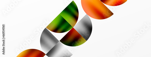 Minimalist geometric background featuring metallic round triangles, delivering sleek and modern visual aesthetic with emphasis on clean, metallic forms for wallpaper, banner, background, landing page