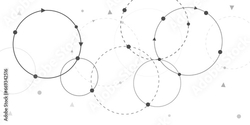 Geometric circuit dots and lines connection for communication technology and social network concept background.