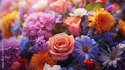 Closeup on beautiful flower bouquet