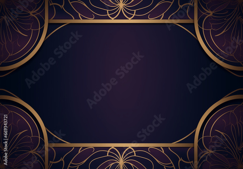 blue background with golden ornament
