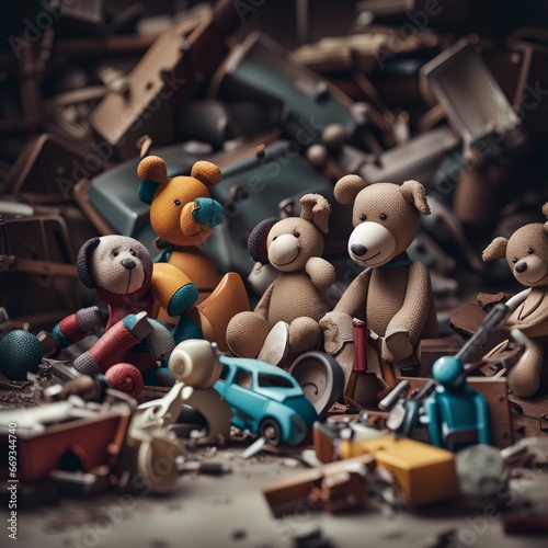 broken toy illustration background